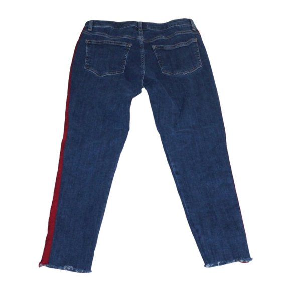 Forever 21 Woman's Jeans Size US 27 Denim Maroon Sides - Picture 6 of 7